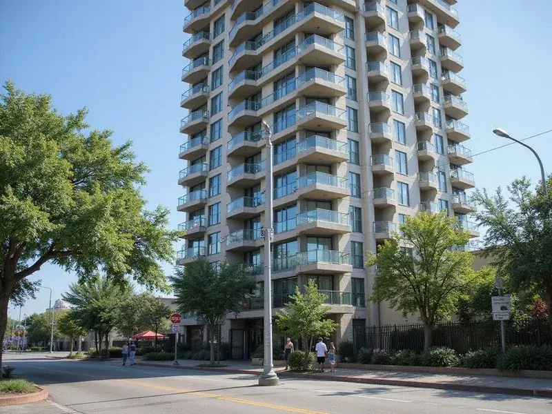 Illustration of a Dallas high rise apartment building