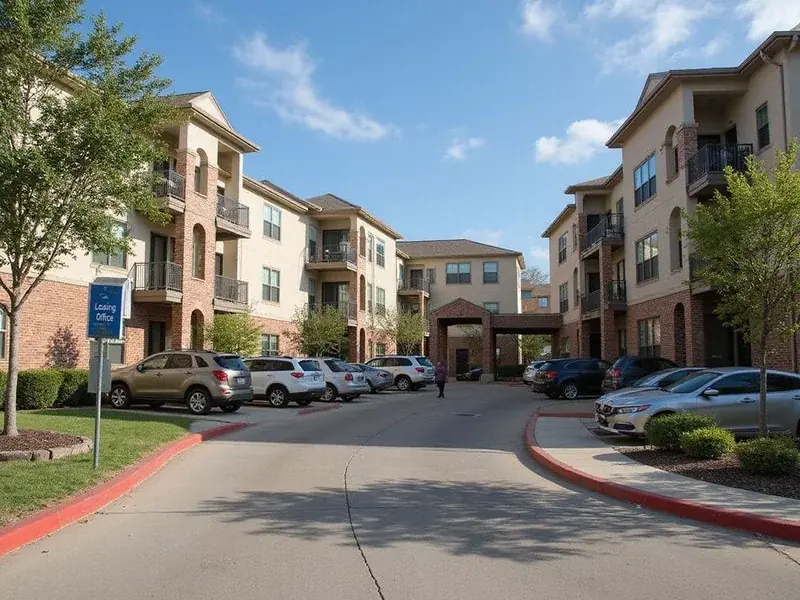 Exterior of a modern Texas apartment community