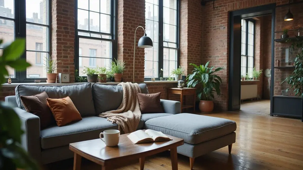 Inside an upscale loft apartment that looks lived in