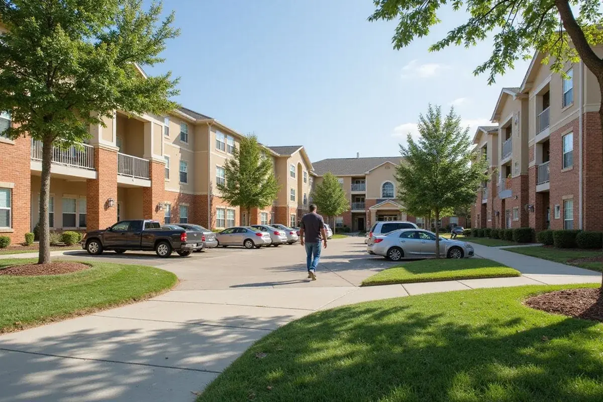 Illustration of a Houston apartment community