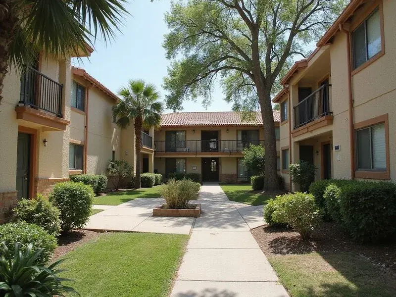 Illustration of garden style apartments in San Antonio