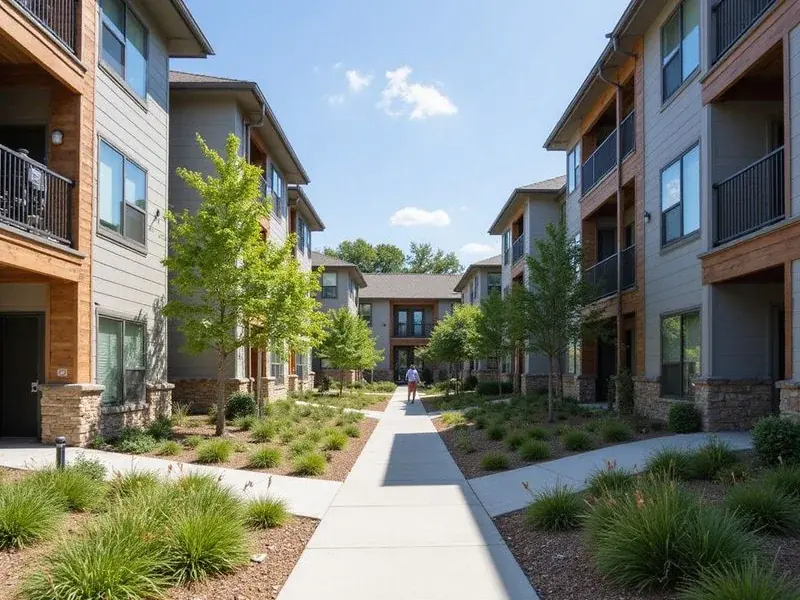 Illustration of an Austin apartment community