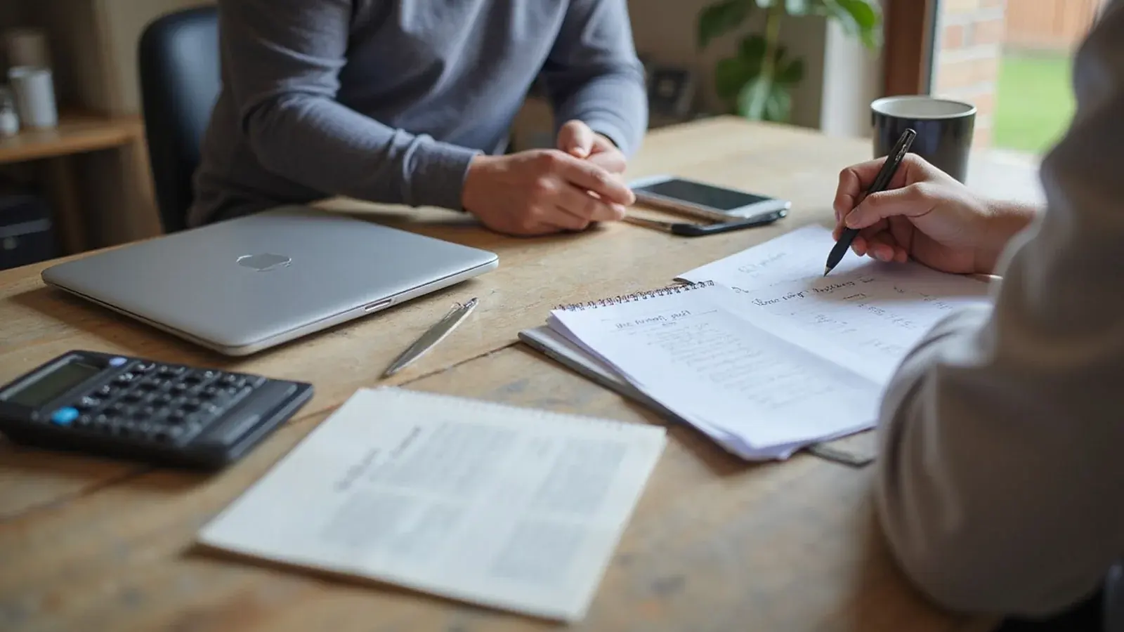 Renter comparing options with notes on paper at a table