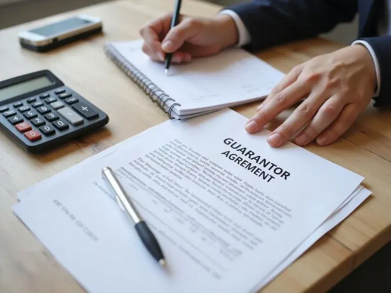 Signed guarantor agreement with a move-in cost breakdown