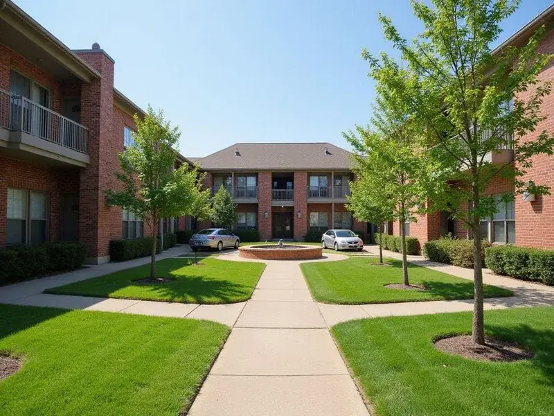 Illustration of a garden style apartment community in Dallas