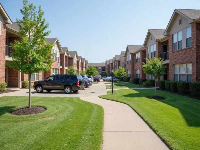 Illustration of garden style apartments in Dallas