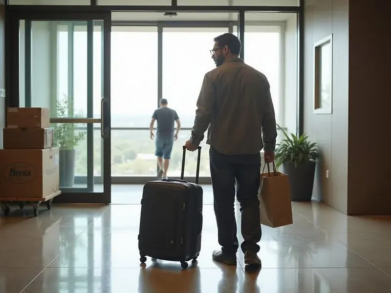 Illustration of a renter moving into a Dallas high rise apartment