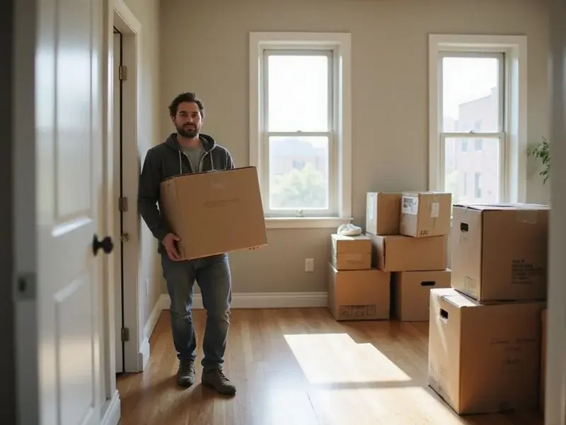 Illustration of a renter moving into an Austin apartment